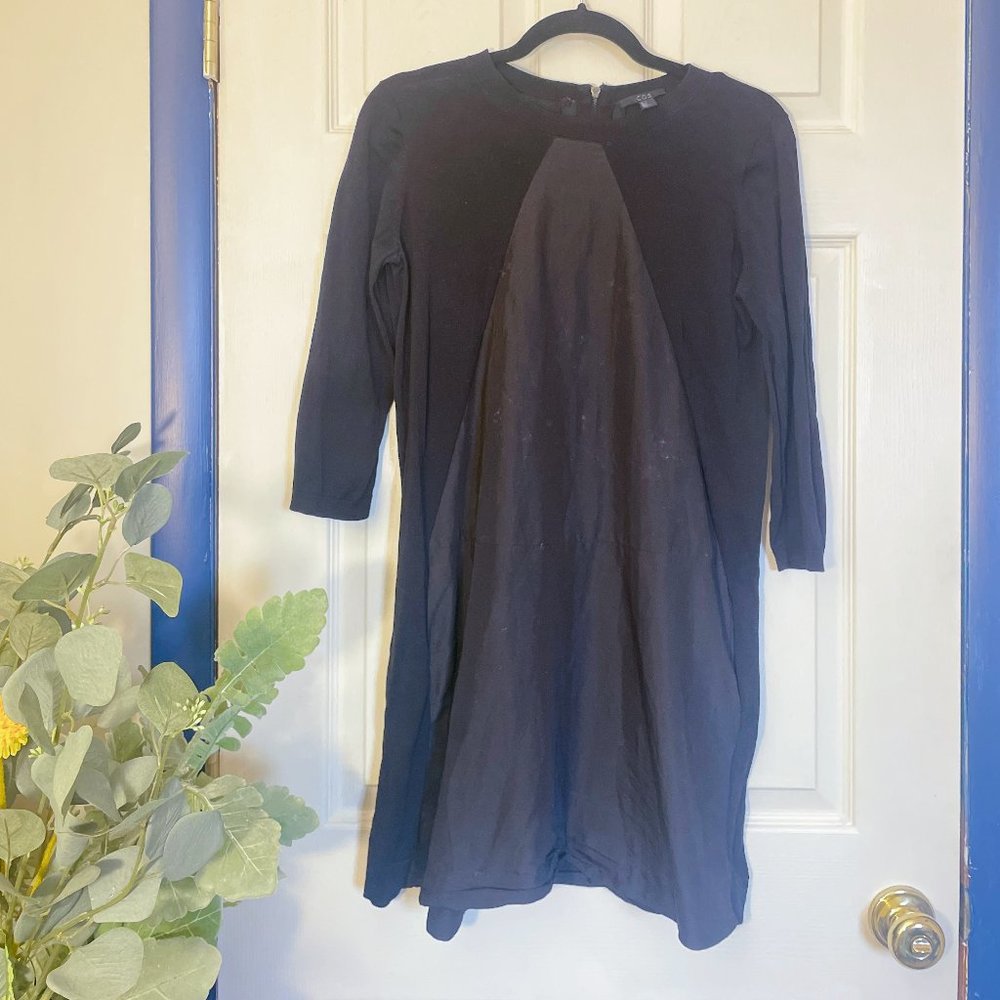 COS Paneled Swing Tee Dress | Black | Small | With Damages